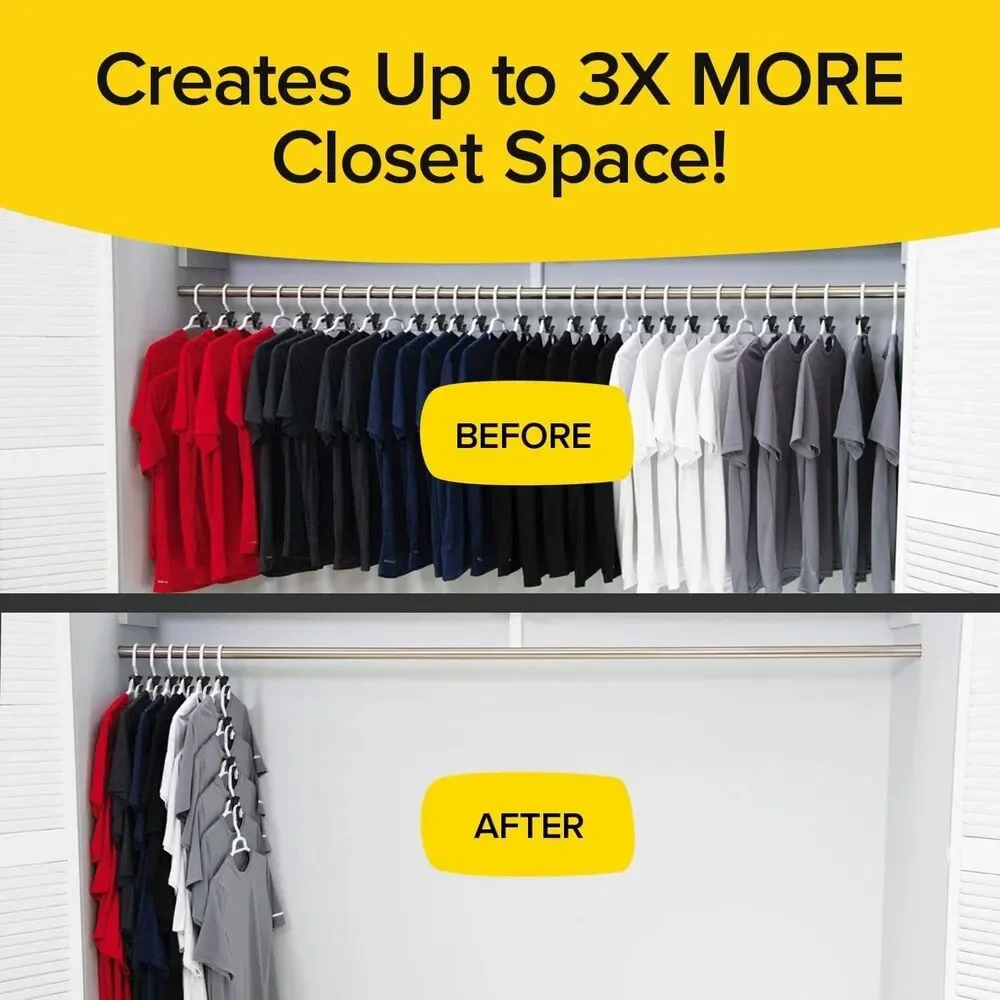 12 Pack Ruby Space Saver Triangles Closet Organizer Cascading Hanger Hooks USED
